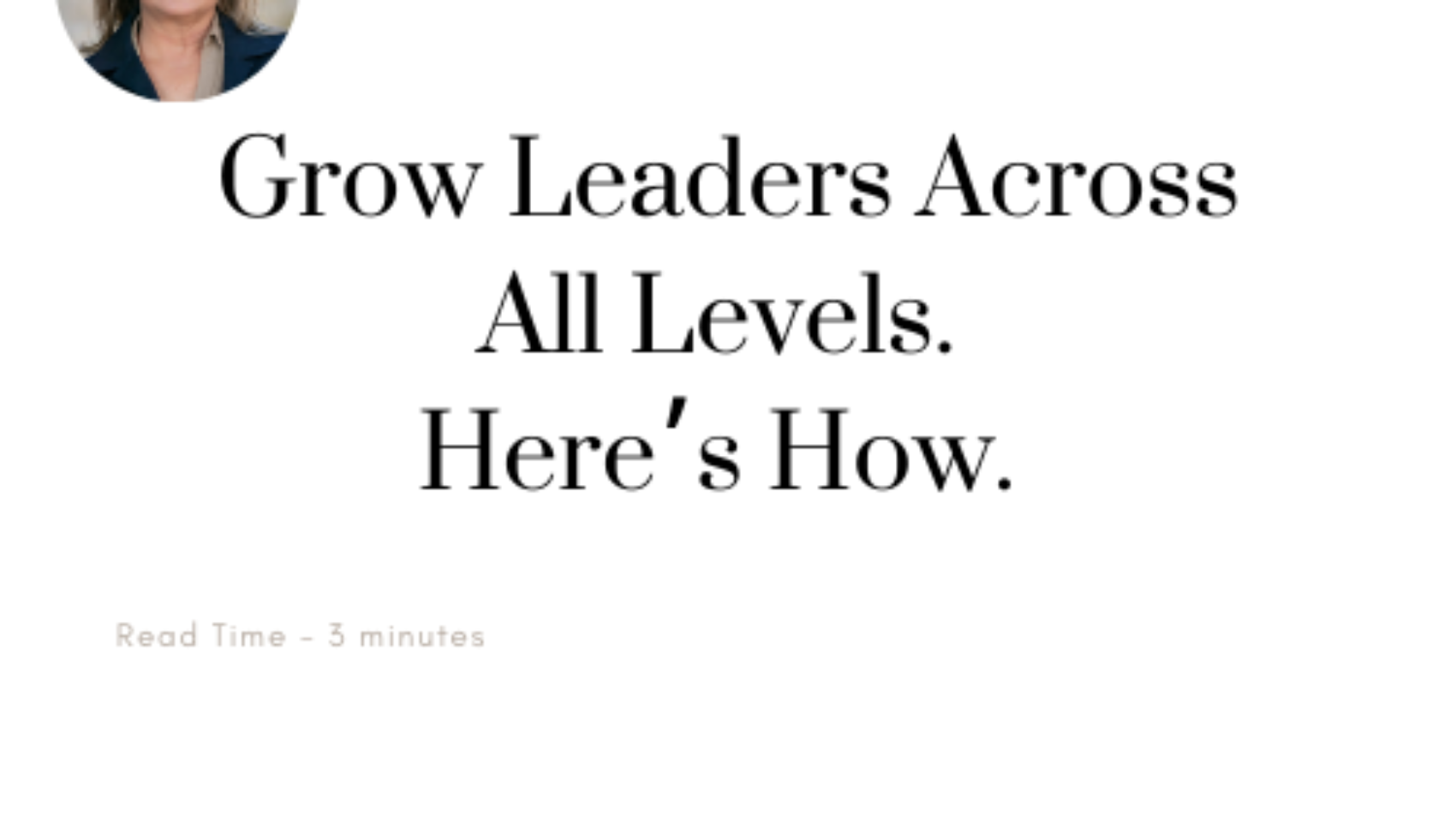 Grow Leaders Across All Levels